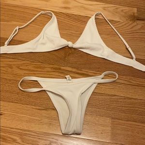 White white fox bikini top